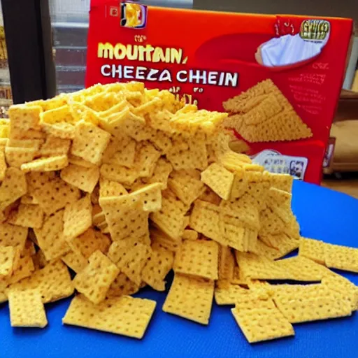 Prompt: an entire mountain of cheeze its