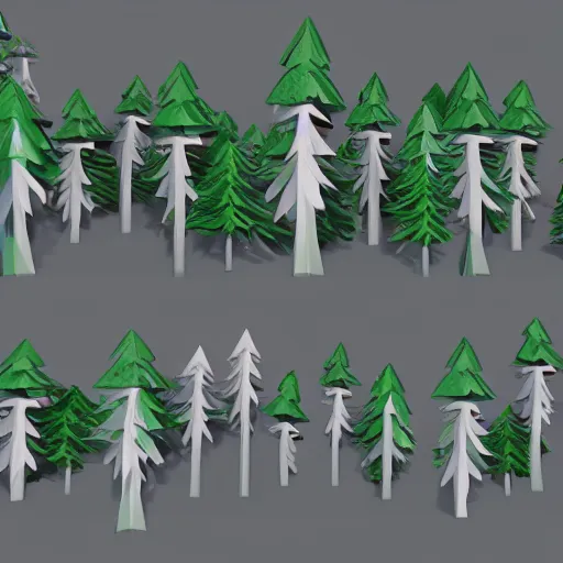 Image similar to a forest of 3d low poly trees