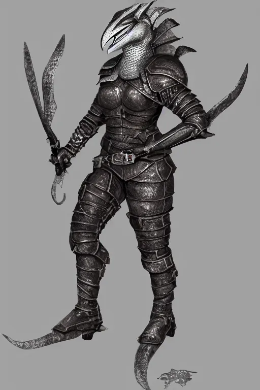 Image similar to female adventurer in tight full - body leather armor of argonian design with white porcelain crow mask, trending in artstation, establishing shot