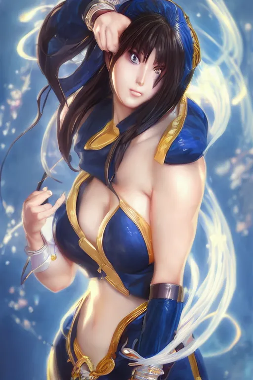 Image similar to A semi realistic anime portrait of Chun li, by Stanley Artgerm Lau, WLOP, Rossdraws, James Jean, Andrei Riabovitchev, Marc Simonetti, and Sakimichan, tranding on artstation, SFW version