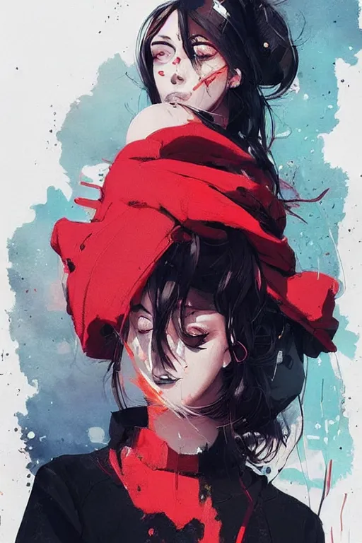 Prompt: a ultradetailed beautiful painting of a stylish woman wearing streetwear, by conrad roset, greg rutkowski and makoto shinkai trending on artstation