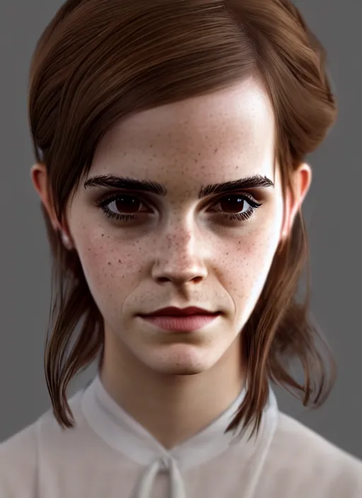 Image similar to portrait of emma watson by musi, featured on artstation, octane render