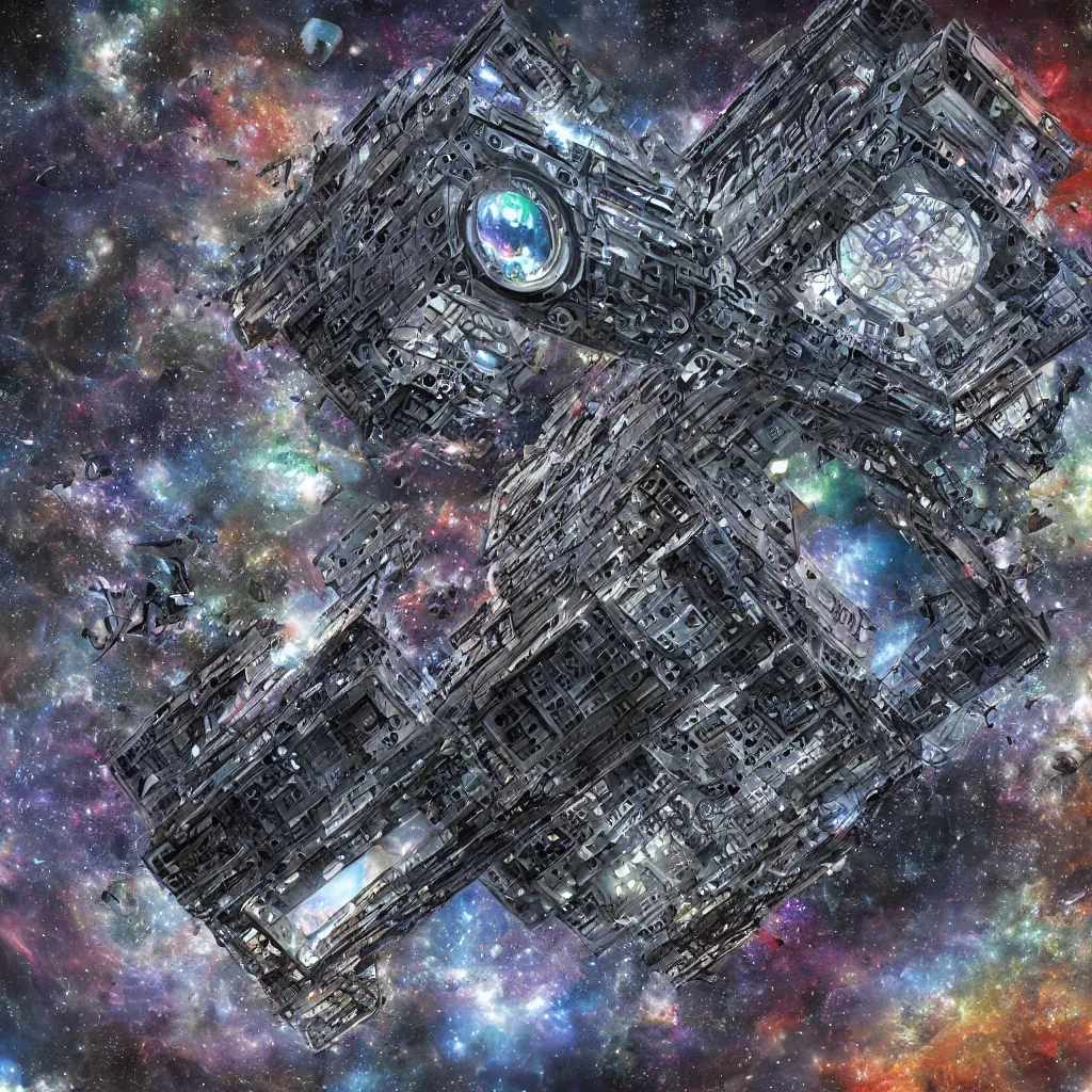 Image similar to a borg cube in space, art by mark cooper, 8 k, hyper detailed, hdr, intricate, masterpiece