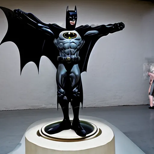 Image similar to an sculpture by Jeff Koons about Batman