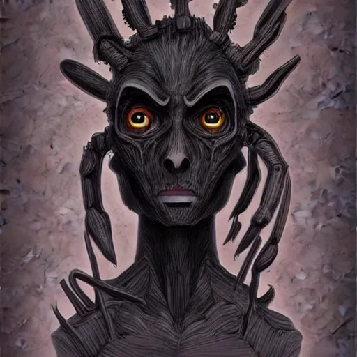 Image similar to a dark humanoid, hyper detailed, in the style of studio ghibli and and studio ghibli and studio ghibli, selfie