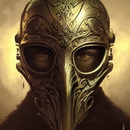 Image similar to Very very very very highly detailed epic photo of face with venetian mask, intricate, dystopian, sci-fi, extremely detailed, digital painting, artstation, concept art, smooth, sharp focus, illustration, intimidating lighting, incredible art by Anton Pieck, Artgerm and Vincent di Fate