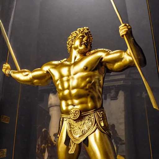 a realistic greek gold statue of hercules as zeus | Stable Diffusion ...