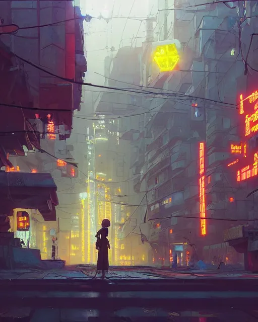 Prompt: painting of old ruined cyberpunk kiev, ukraine, detailed, by simon stalenhag, cory loftis, james gilleard, atey ghailan, makoto shinkai, goro fujita, studio ghibli, rim light, exquisite lighting, clear focus, very coherent, plain background, soft painting