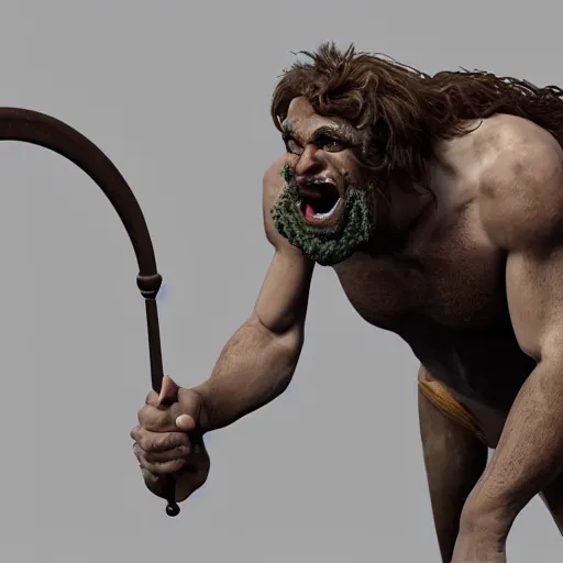 Image similar to a 3 / 4 portrait of a crazy eyed hercules yelling, by antonio mello, 3 d nft, cgsociety, rendered in maya