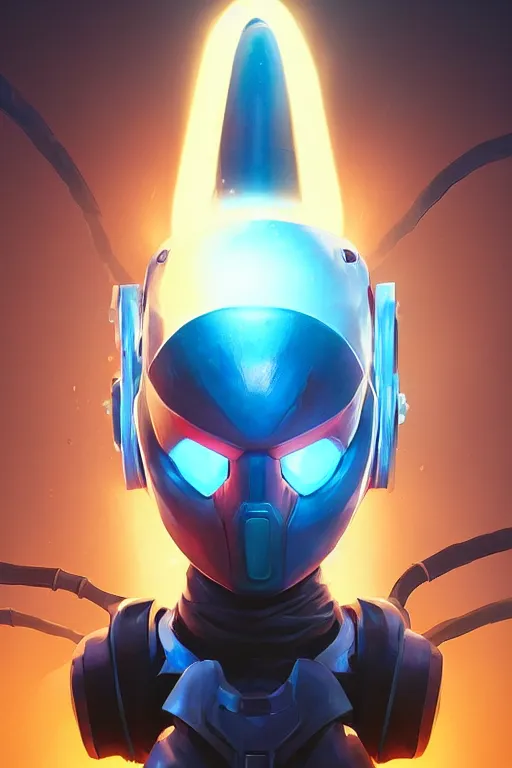 Image similar to epic mask helmet robot ninja portrait stylized as fornite style game design fanart by concept artist gervasio canda, behance hd by jesper ejsing, by rhads, makoto shinkai and lois van baarle, ilya kuvshinov, rossdraws global illumination radiating a glowing aura global illumination ray tracing hdr render in unreal engine 5