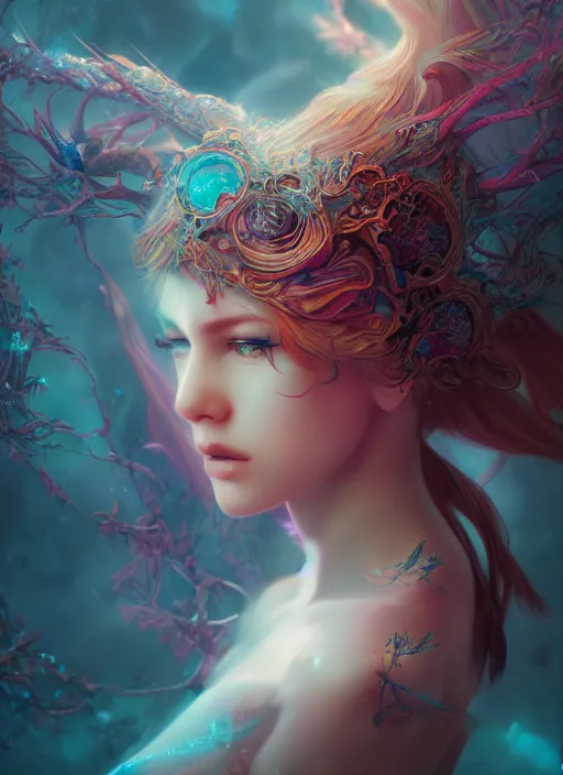 Image similar to dreamscape, female, ross tran, vivid colors, anatomical, highly detailed sculpture, intricate detailed, ommatidia, 8 k, cinematic atmosphere, post - processing