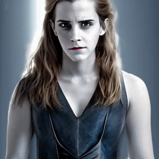 Prompt: emma watson as lord voldemort, no nose