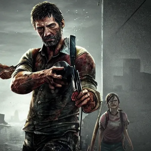 Prompt: Hugh Jackman as Joel in The Last Of Us