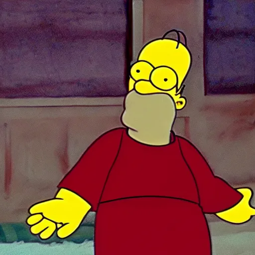 Image similar to a still image of homer simpson in harry potter and the philosopher's stone ( 2 0 0 1 )