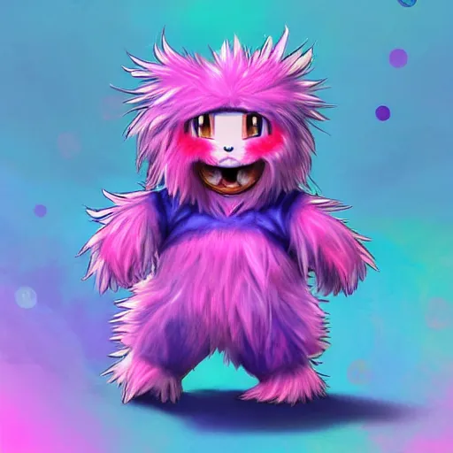 Prompt: Habs Mascot YOUPPI pokemon shiny, legendary, ultra rare, super cute and friendly, most powerful legendary shiny cyan pink pokémon, highly detailed, digital pencil painting, anime, cartoonish, gentle fluffy monster pink and light blue youppi pokemon, sharp focus, illustration, art by artgerm and greg rutkowski and alphonse mucha