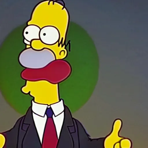 Prompt: A still of Homer Simpson in Joker (2019)