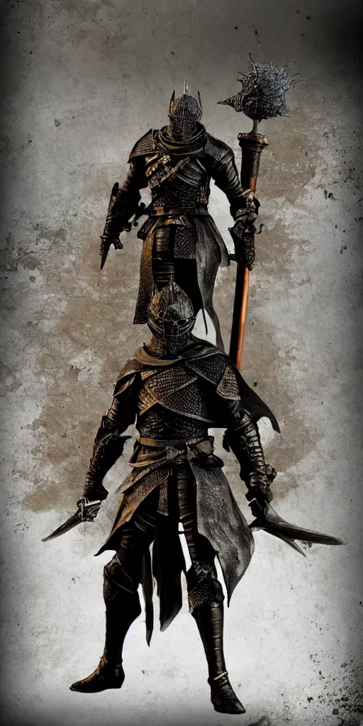 Image similar to dark souls knight posing after battle