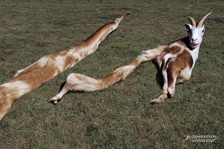 Prompt: The 200ft long goat, Guinness Book of World Records holder, photograph