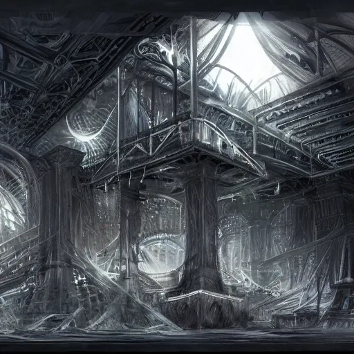 Image similar to doodle addicts : : the darkest of the dark, the lightest of the light - concept art, 1 4 4 mm camera, high energy concept, intricate, detailed matte painting