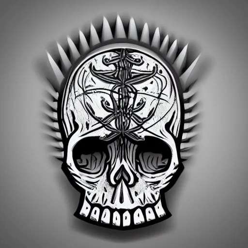 Prompt: skull logo in 3d