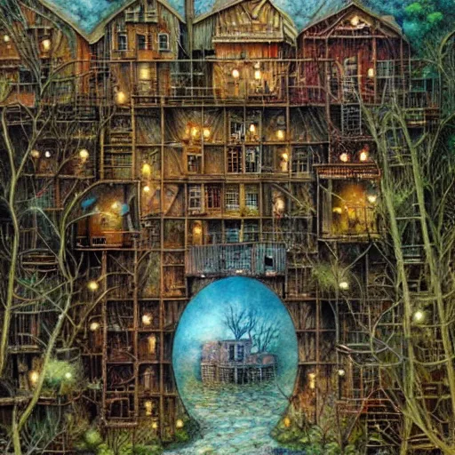 Image similar to old gold mine, art by daniel merriam, high details