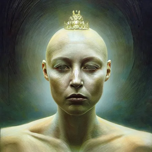 Prompt: queen of jupiter by zdzisław beksinski, iris van herpen, craig mullins. highly detailed, hyper - real, beautiful