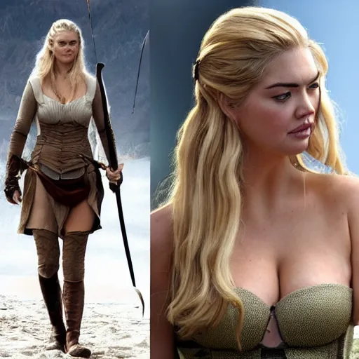 Prompt: kate upton as legolas