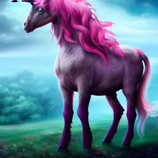 Prompt: A beautiful pink unicorn with a old goat, fantasy, portrait, oil on canvas, masterpiece, trending on artstation, cinematic composition, dramatic pose, beautiful lighting, sharp, details, hyper-detailed, HD, HDR, 4K, 8K