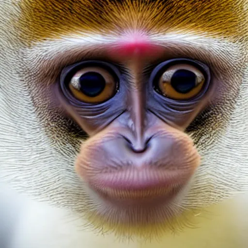 Prompt: small monkey, big eyes