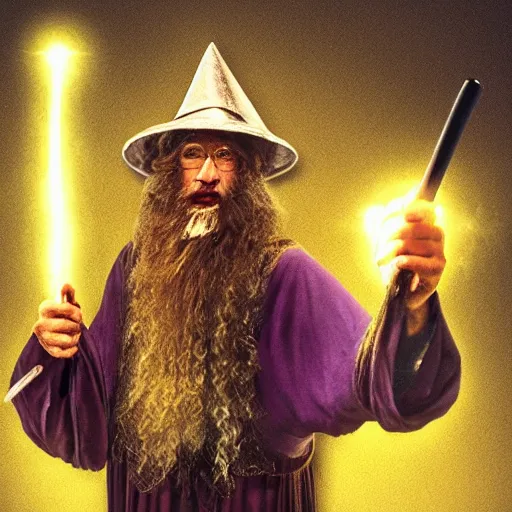 Prompt: wizard with magic wand
