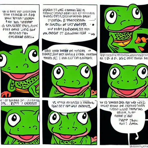 Prompt: cute frog by bill watterson, cartoon, cute