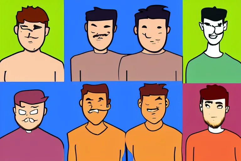 Image similar to Drawn guy, in full growth, in different styles, with different backgrounds