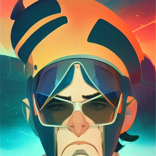 Image similar to face icon stylized minimalist space dandy, loftis, cory behance hd by jesper ejsing, by rhads, makoto shinkai and lois van baarle, ilya kuvshinov, rossdraws global illumination