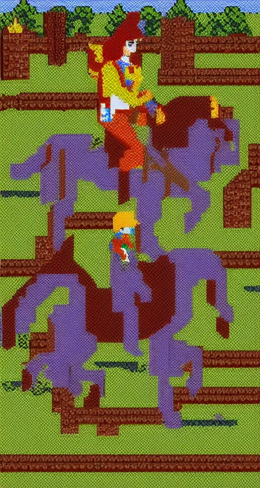 Image similar to horse, 8 bit, pixel art, nes game