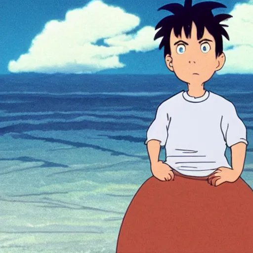 Prompt: still from ponyo of tom cruise