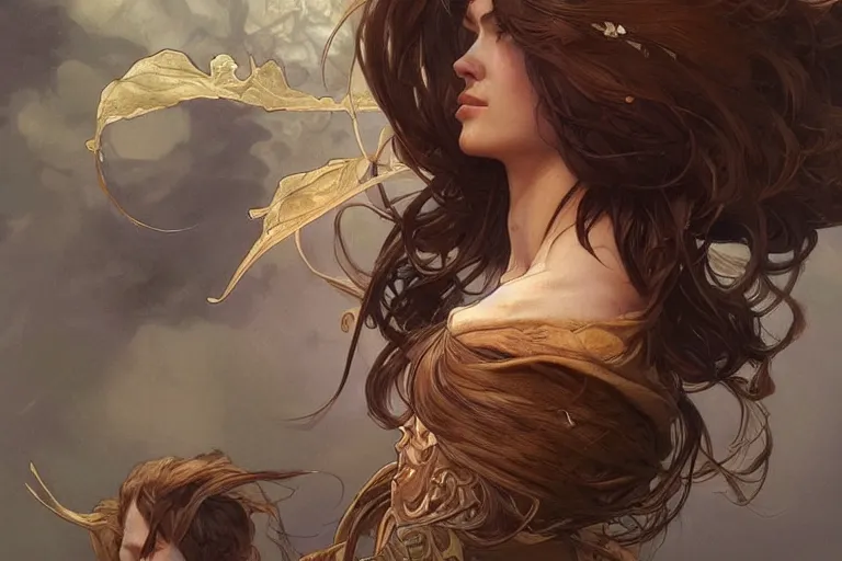 Prompt: brown hair, The Most Beautiful Boy in the World , fantasy, intricate, highly detailed, digital painting, artstation, concept art, matte, sharp focus, illustration, art by Artgerm and Greg Rutkowski and Alphonse Mucha