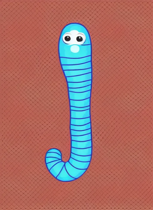 Image similar to a cute worm, digital art, iconic icon, 2 d vector logo, cartoon