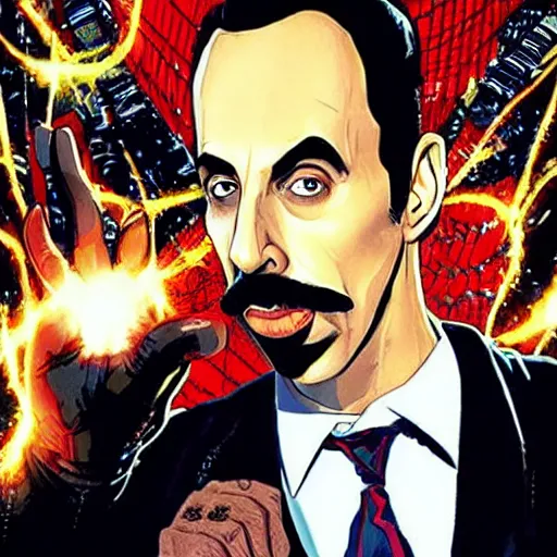 Image similar to “borat as dr strange, poster, highly detailed, dynamic poster”