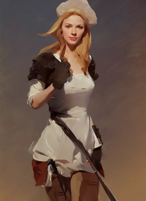 Image similar to portrait of finnish norway scandinavian attractive 1 7 th century maiden working in the field jodhpurs greg manchess painting by sargent and leyendecker, studio ghibli, fantasy, medium shot, asymmetrical, intricate, elegant, matte painting, illustration, hearthstone, by greg rutkowski, by greg tocchini, by james gilleard, by joe fenton