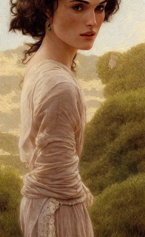 Image similar to winona ryder, kiera knightly, traditional corsican, intricate, highly detailed, artstation, illustration, jurgens, rutkowski, bouguereau, pastoral, rural, georgic