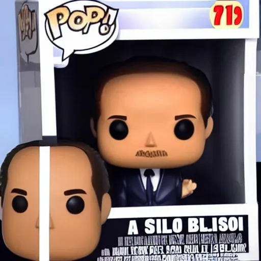 Image similar to a Funko Pop collectible of Silvio Berlusconi, no text