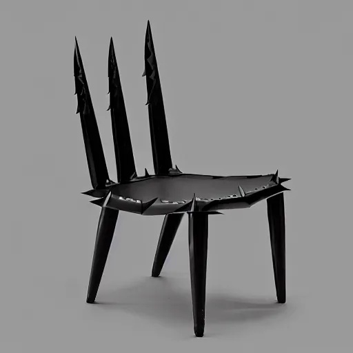 Image similar to a chair with a large sharp spike on the middle