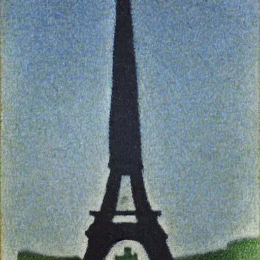 Image similar to the eiffel tower painting by Georges Seurat, 8k