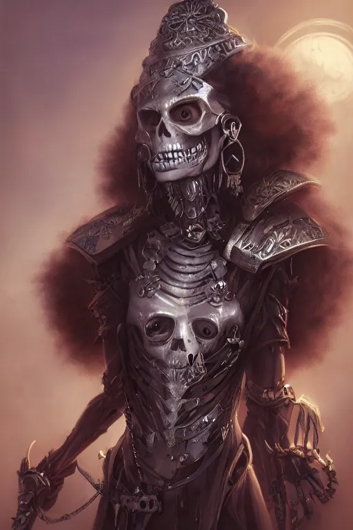 Image similar to Portrait of an anthropomorphic skeleton-woman warrior necromancer, cinematic lighting, hyper-detailed, cgsociety, 8k, high resolution, in the style of Charlie Bowater, Tom Bagshaw, Alexis Franklin, Elena Masci, Pawel Rebisz