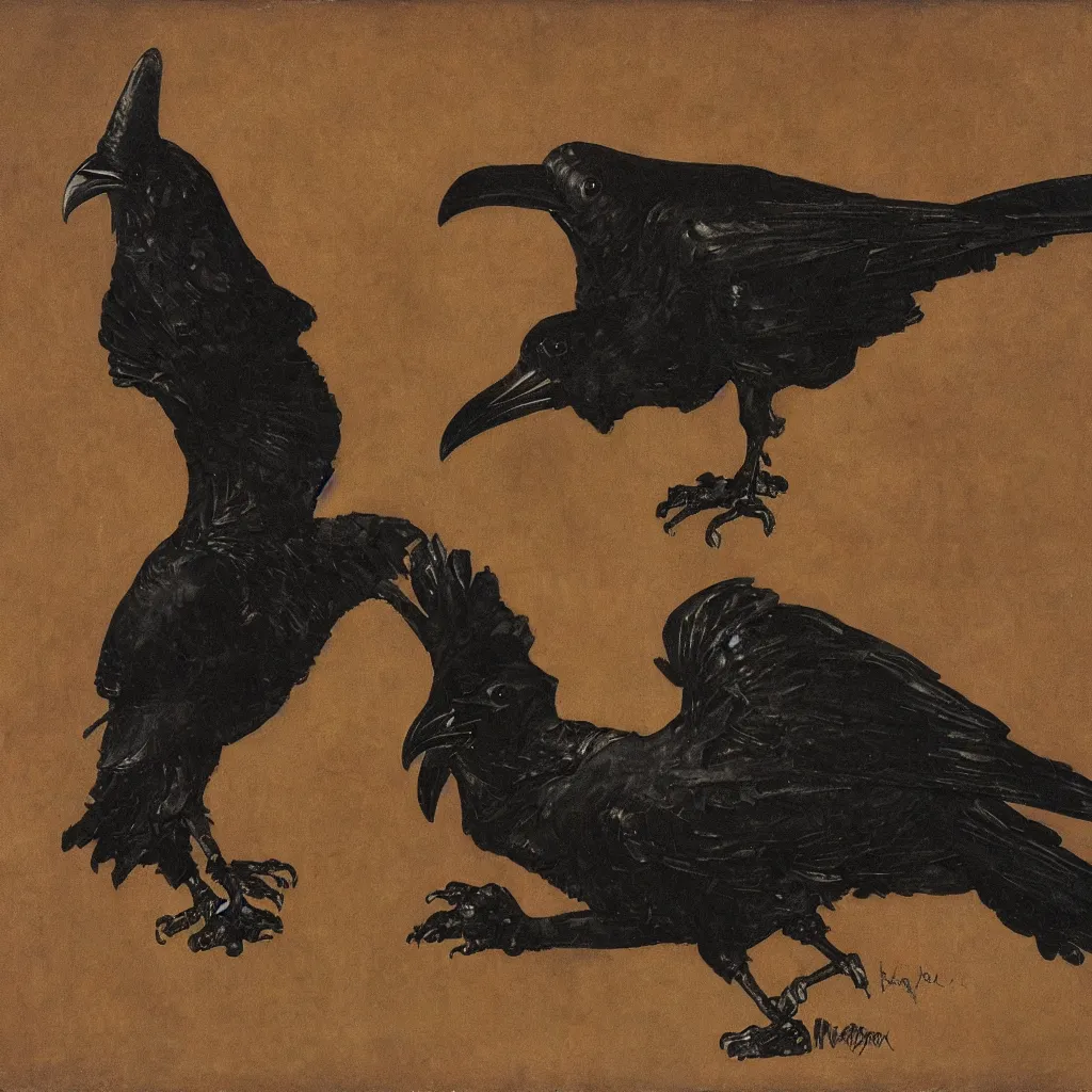 Prompt: a leather mask in the shape of a raven, by norman rockwell