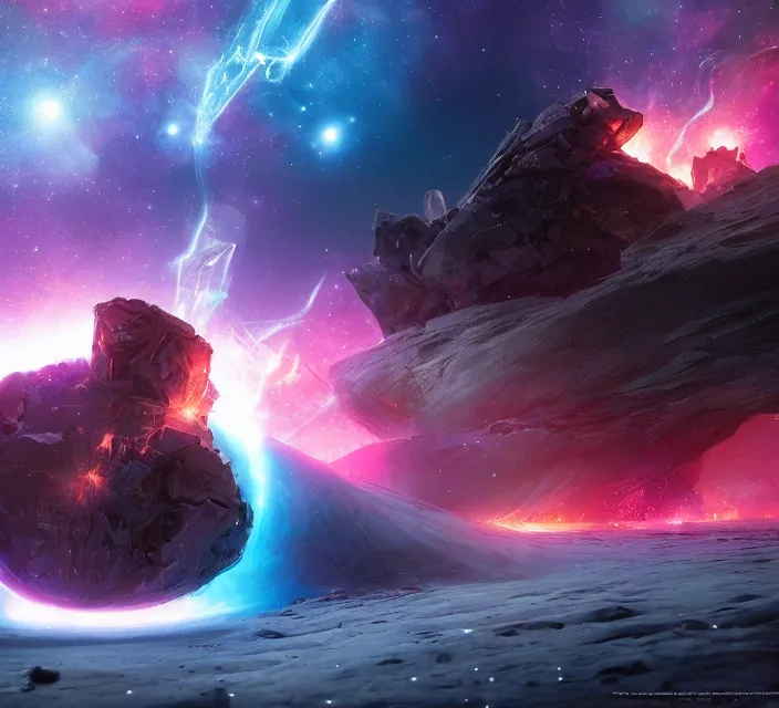 Image similar to the great cosmic fart. matte painting comic book art, cinematic, highly detailed, realistic, beautiful cosmic neural network, octane render, unreal engine, depth of field, trending on artstation, sharp focus, philosophical splashes of colors