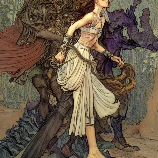 Prompt: a detailed picture of harrier du bois's bizarre adventure, intricate, elegant, highly detailed, digital painting, artstation, concept art, matte, sharp focus, illustration, art by rebecca guay and by arthur rackham and by alphonse mucha and by john william waterhouse