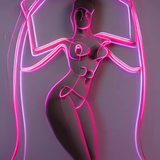 Prompt: 3 d neon art of a women's body, hyper detailed, 3 d render, award winning