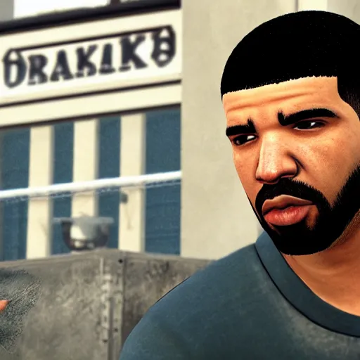 Image similar to drake in bully, rockstar games, gameplay, rapper,