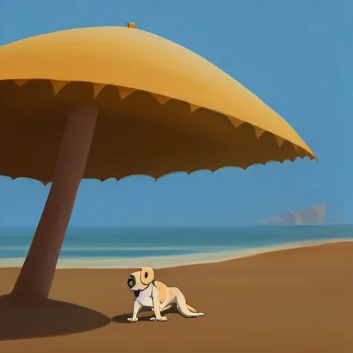 Prompt: goro fujita ilustration a dog playing on a beach with waves, painting by goro fujita, sharp focus, highly detailed, artstation